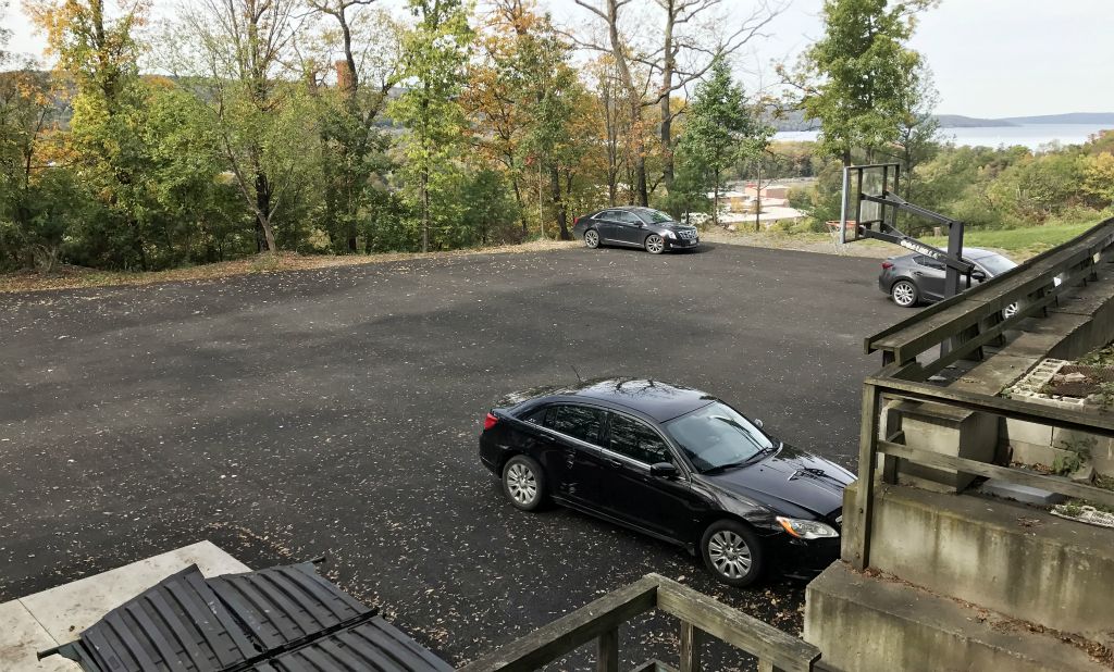 New paved parking lot